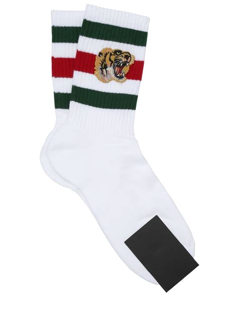 blue and white gucci socks|Gucci tiger socks.